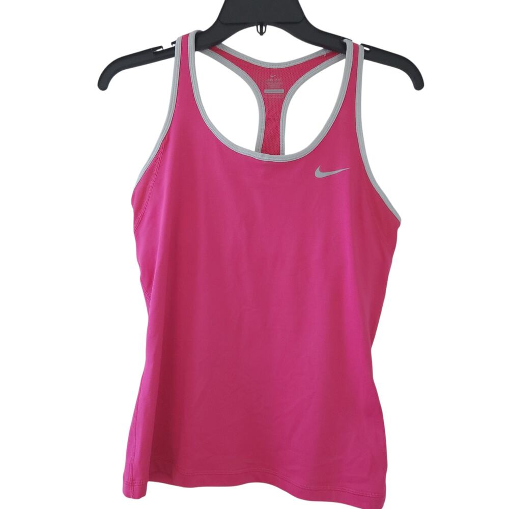 Nike Dr-Fit Workout Tank Top Medium Built in Cups Pink Gym Exercise top